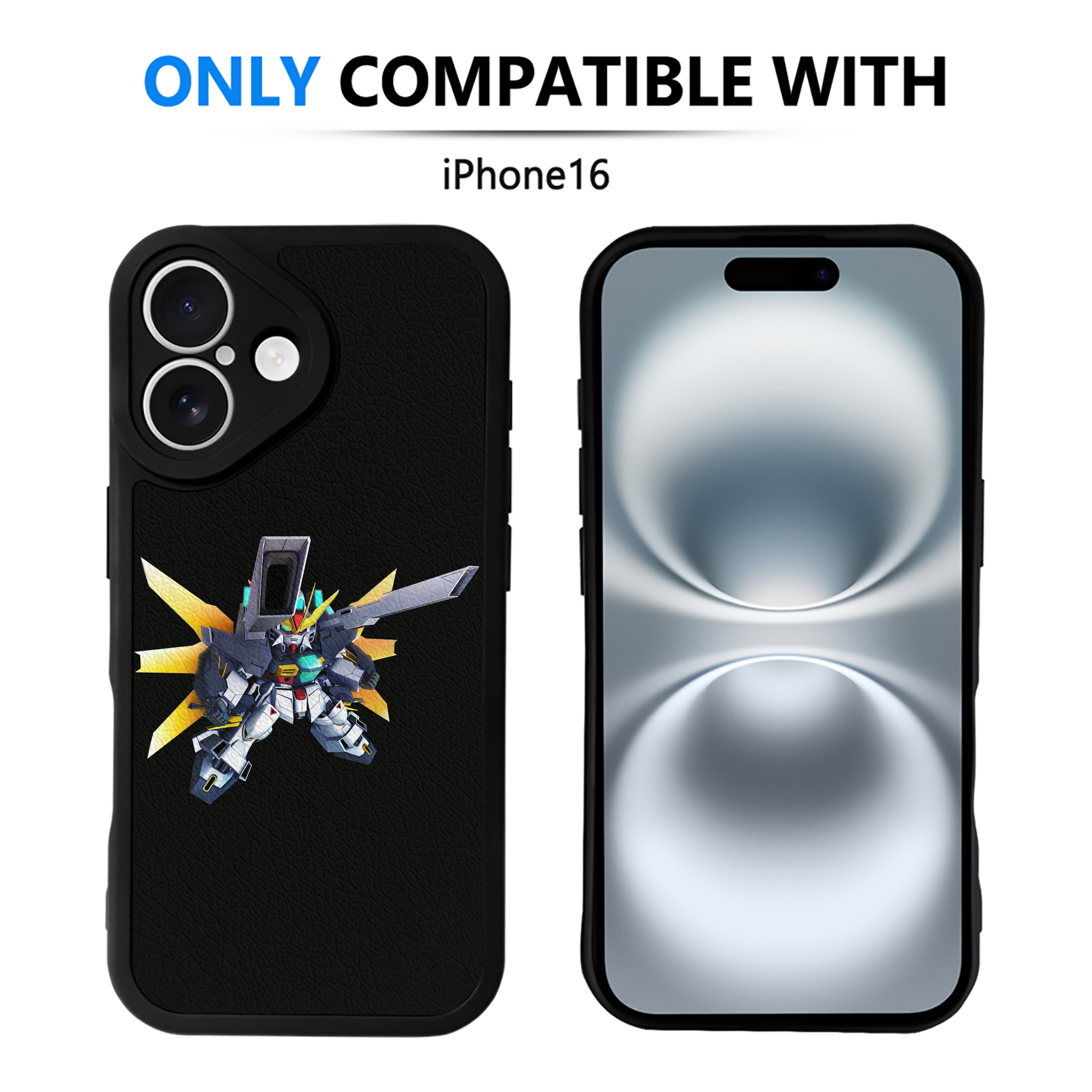 （画像用） 機動戦士ガンダム Mobile Suit Gundam 【iPhone 16シリーズ対応】シリコンスマホケース（レザー調） 材質：シリコン